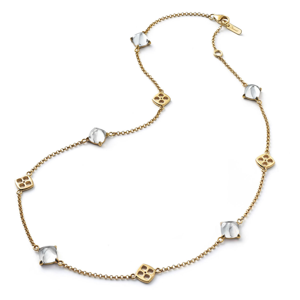 Baccarat Crystal Medicis Mini Necklace Vermeil Gold Clear